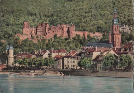 Heidelberg - Schloß mit Heiliggeistkirche - ca. 1965 Heidelberg - Schloß mit Heiliggeistkirche - ca. 1965