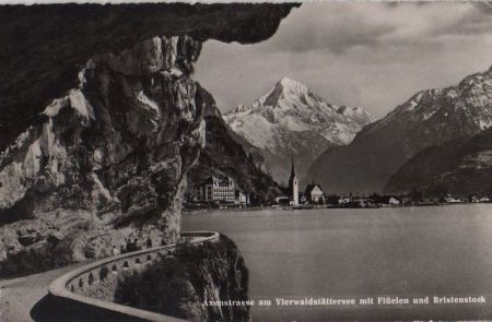 Schweiz - Axenstraße - mit Flüelen und Bristenstock - 1952 Schweiz - Axenstraße - mit Flüelen und Bristenstock - 1952