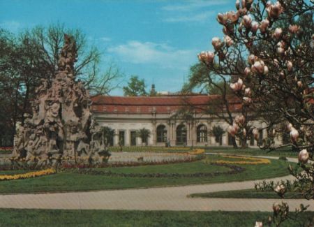 Erlangen - Schloßgarten mit Hugenottenbrunnen - 1979 Erlangen - Schloßgarten mit Hugenottenbrunnen - 1979