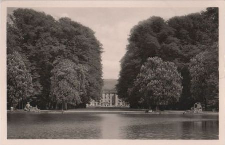 Schwetzingen - Flußgötter mit Blick auf Schloß - ca. 1960 Schwetzingen - Flußgötter mit Blick auf Schloß - ca. 1960