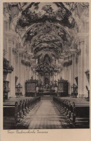 Trier - Paulinuskirche innen - ca. 1950 Trier - Paulinuskirche innen - ca. 1950