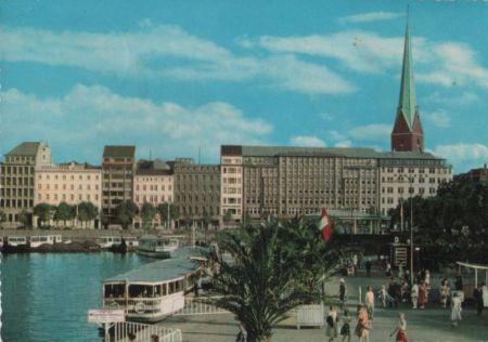Hamburg - Binnenalster mit Petrikirche - 1967 Hamburg - Binnenalster mit Petrikirche - 1967
