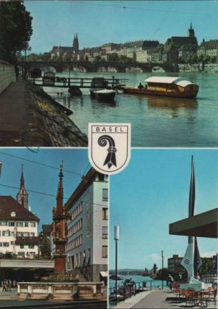 Schweiz - Basel - u.a. Rheinpartie mit Vogel-Gryff-Fähre - 1980 Schweiz - Basel - u.a. Rheinpartie mit Vogel-Gryff-Fähre - 1980