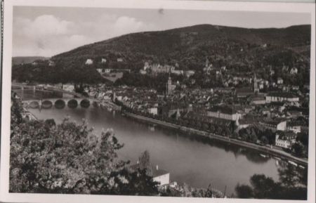 Heidelberg - Blick vom Philosophenweg - 1953 Heidelberg - Blick vom Philosophenweg - 1953