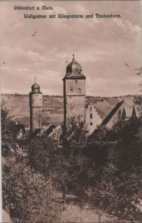 Ochsenfurt - Wallgraben mit Klingenturm - ca. 1925 Ochsenfurt - Wallgraben mit Klingenturm - ca. 1925