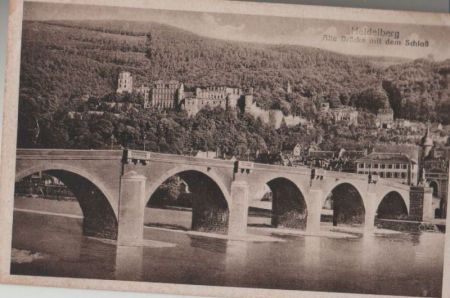 Heidelberg - Alte Brücke mit dem Schloß - ca. 1940 Heidelberg - Alte Brücke mit dem Schloß - ca. 1940