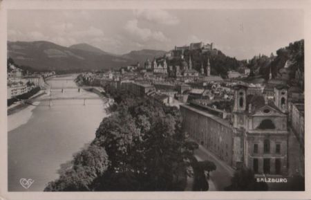 Österreich - Salzburg - Blick von Humboldt-Terrasse - ca. 1955 Österreich - Salzburg - Blick von Humboldt-Terrasse - ca. 1955