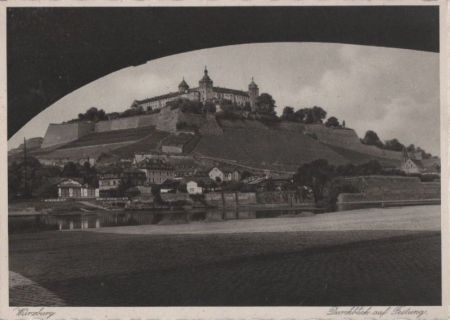 Würzburg - Durchblick auf Festung - ca. 1965 Würzburg - Durchblick auf Festung - ca. 1965