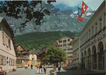 Schweiz - Leukerbad - Dorfplatz - 1991 Schweiz - Leukerbad - Dorfplatz - 1991