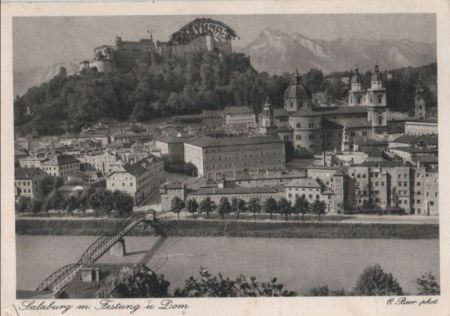 Österreich - Salzburg - mit Festung und Dom - 1952 Österreich - Salzburg - mit Festung und Dom - 1952
