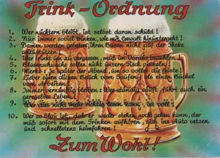 Trink-Ordnung - 1980 Trink-Ordnung - 1980