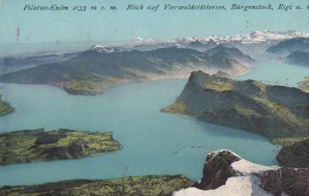 Pilatus-Kulm - Blick zu Vierwaldstättersee - 1913 Pilatus-Kulm - Blick zu Vierwaldstättersee - 1913