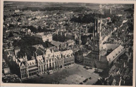 Belgien - Brügge Bruges - Halleforen en Grote Markt - ca. 1955 Belgien - Brügge Bruges - Halleforen en Grote Markt - ca. 1955