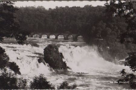 Schweiz - Rheinfall - mit Schlösschen Wörth - 1957 Schweiz - Rheinfall - mit Schlösschen Wörth - 1957