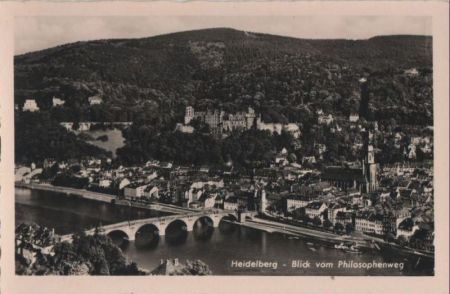 Heidelberg - Blick vom Philosophenweg - ca. 1955 Heidelberg - Blick vom Philosophenweg - ca. 1955