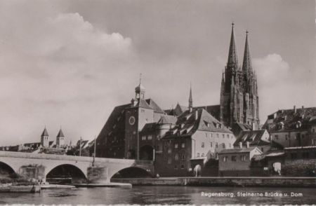 Regensburg - Steinerne Brücke - ca. 1960 Regensburg - Steinerne Brücke - ca. 1960