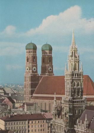 München - Rathaus mit Frauenkirche - 1961 München - Rathaus mit Frauenkirche - 1961
