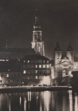 Heidelberg - Heilig-Geist-Kirche nachts - 1966 Heidelberg - Heilig-Geist-Kirche nachts - 1966