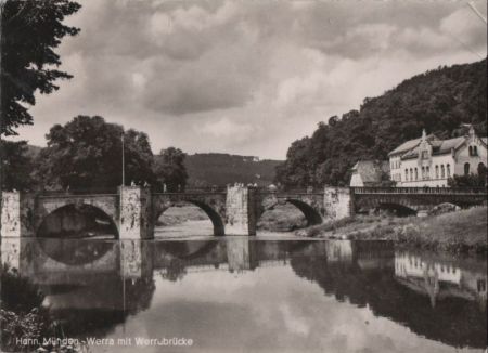 Hann. Münden - Werra mit Werrabrücke - 1958 Hann. Münden - Werra mit Werrabrücke - 1958