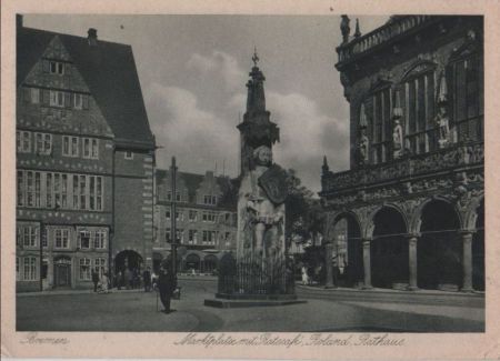Bremen - Marktplatz mit Ratscafe - ca. 1955 Bremen - Marktplatz mit Ratscafe - ca. 1955