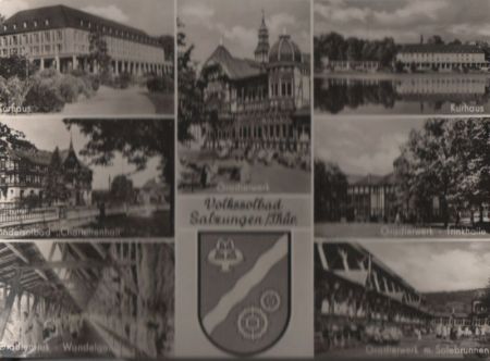 Bad Salzungen - u.a. Gradierwerk mit Solebrunnen - ca. 1965 Bad Salzungen - u.a. Gradierwerk mit Solebrunnen - ca. 1965