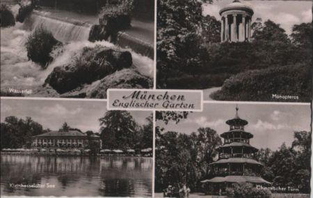 München - Englischer Garten, u.a. Wasserfall - 1961 München - Englischer Garten, u.a. Wasserfall - 1961