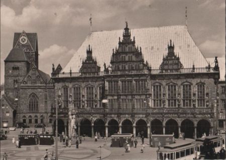 Bremen - Marktplatz mit Rathaus - ca. 1955 Bremen - Marktplatz mit Rathaus - ca. 1955