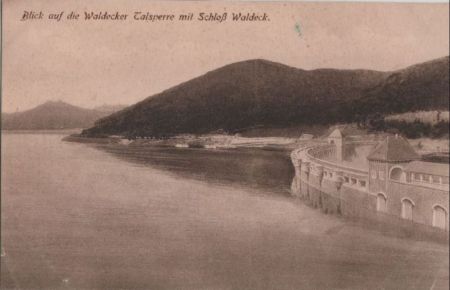 Waldeck - Waldecker Talsperre mit Schloß - ca. 1935 Waldeck - Waldecker Talsperre mit Schloß - ca. 1935
