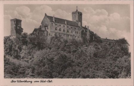 Eisenach - Wartburg von Süd-Ost - ca. 1950 Eisenach - Wartburg von Süd-Ost - ca. 1950