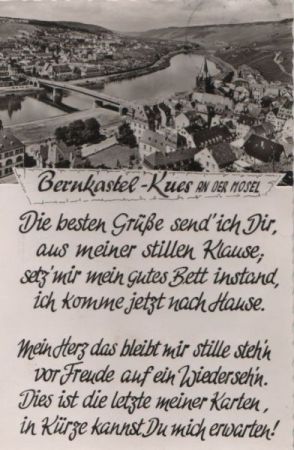 Bernkastel-Kues - mit Grußgedicht - 1963 Bernkastel-Kues - mit Grußgedicht - 1963