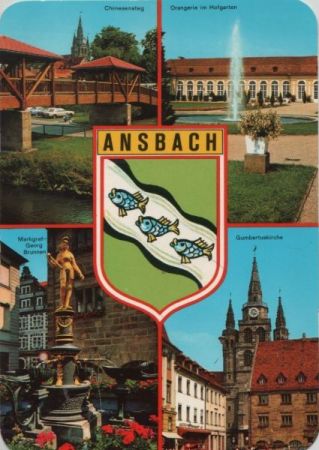 Ansbach - u.a. Markgraf-Georg-Brunnen - ca. 1975 Ansbach - u.a. Markgraf-Georg-Brunnen - ca. 1975