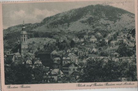 Baden-Baden - Blick auf die Stadt mit Merkur - 1930 Baden-Baden - Blick auf die Stadt mit Merkur - 1930