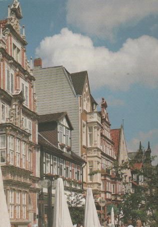 Schmucke Häuserfront in Hameln - ca. 1975 Schmucke Häuserfront in Hameln - ca. 1975