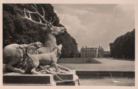 Schwetzingen - Schloßgarten, Hirschgruppe - 1953 Schwetzingen - Schloßgarten, Hirschgruppe - 1953
