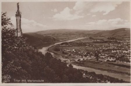 Trier - mit Mariensäule - ca. 1935 Trier - mit Mariensäule - ca. 1935