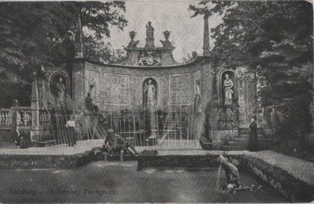 Österreich - Salzburg, Hellbrunn - Tischgrotte - 1923 Österreich - Salzburg, Hellbrunn - Tischgrotte - 1923