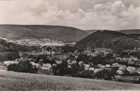 Amorbach - Blick auf Gotthardt-Ruine - 1958 Amorbach - Blick auf Gotthardt-Ruine - 1958