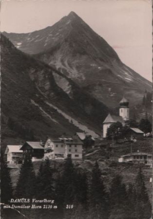 Österreich - Damüls - mit Damülser Horn - 1955 Österreich - Damüls - mit Damülser Horn - 1955