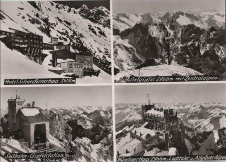Zugspitzbahn - u.a. Ostgipfel mit Zentralalpen - ca. 1965 Zugspitzbahn - u.a. Ostgipfel mit Zentralalpen - ca. 1965