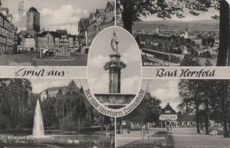 Bad Hersfeld - u.a. Blick auf Wigbertshöhe - 1956 Bad Hersfeld - u.a. Blick auf Wigbertshöhe - 1956