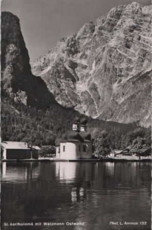 Schönau - St. Bartholomä - mit Watzmann-Ostwand - ca. 1960 Schönau - St. Bartholomä - mit Watzmann-Ostwand - ca. 1960