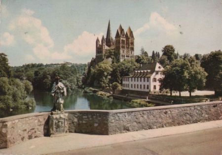 Limburg - Nepomuk auf der Lahnbrücke - ca. 1965 Limburg - Nepomuk auf der Lahnbrücke - ca. 1965