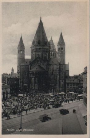 Mainz - Dom, Ostseite - ca. 1955 Mainz - Dom, Ostseite - ca. 1955