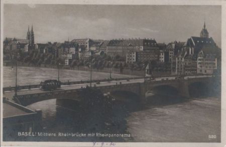 Schweiz - Basel - Mittlere Rheinbrücke - 1930 Schweiz - Basel - Mittlere Rheinbrücke - 1930