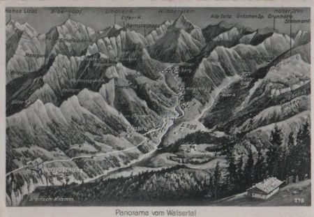 Österreich - Großes Walsertal - Panoramakarte - ca. 1955 Österreich - Großes Walsertal - Panoramakarte - ca. 1955