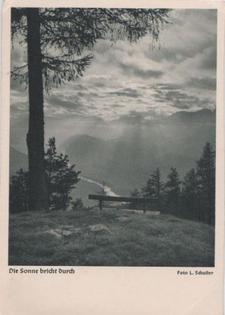 im Gebirge - die Sonne bricht durch - ca. 1950 im Gebirge - die Sonne bricht durch - ca. 1950