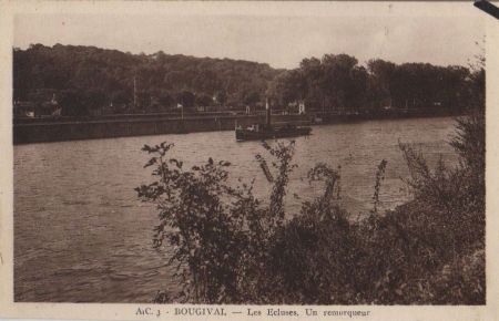 Frankreich - Bougival - Les Ecluses, Un remorqueur - ca. 1950 Frankreich - Bougival - Les Ecluses, Un remorqueur - ca. 1950