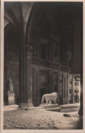 München - Feldherrnhalle mit Theatinerkirche - ca. 1950 München - Feldherrnhalle mit Theatinerkirche - ca. 1950