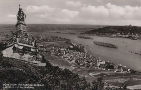 Rüdesheim - mit Nationaldenkmal - 1960 Rüdesheim - mit Nationaldenkmal - 1960