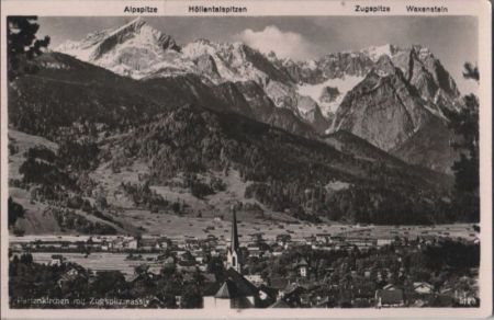Garmisch-Partenkirchen - mit Zugspitzmassiv - ca. 1960 Garmisch-Partenkirchen - mit Zugspitzmassiv - ca. 1960